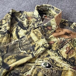 VTG Russell Outdoors Mossy Oak Camo Button Down Shirt Mens Medium Explorer LS